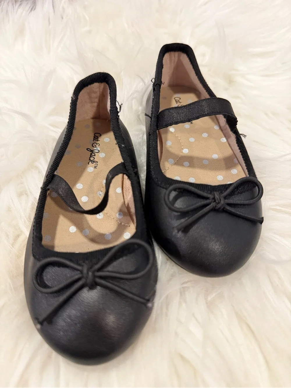 Cat & Jack Black Girls' Mary Jane Ballet Flats 6T